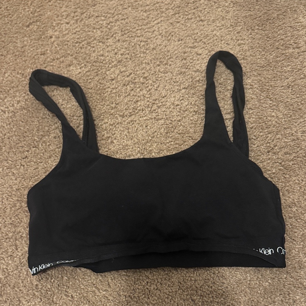 Calvin Klein Black Scoop Neck Bralette